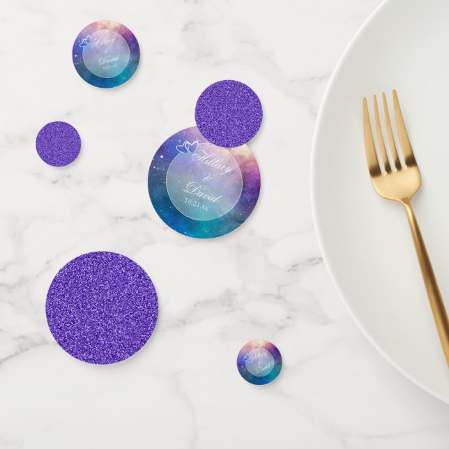 Confettis Nebula violette et Parties scintillant (Groupe)
