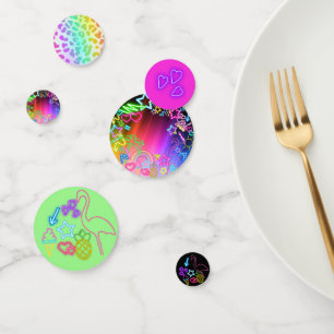 Confettis Neon Glow in Dark, Rainbow Cheetah print