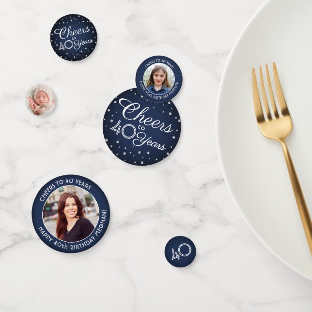Confettis N'IMPORTE QUEL Anniversaire Salue Marine Bleu et B (Groupe)