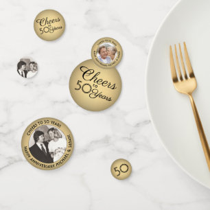 Confettis N'IMPORTE QUEL Anniversaire Salutations Black Gold