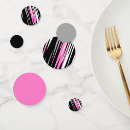 Confettis Noir rose et blanc Abstrait