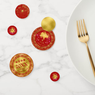 Confettis Nouvel An chinois Ox Red/Gold ID542