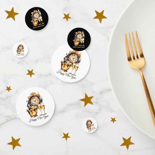 Confettis Nouvel An noir et or (Créateur téléchargé)