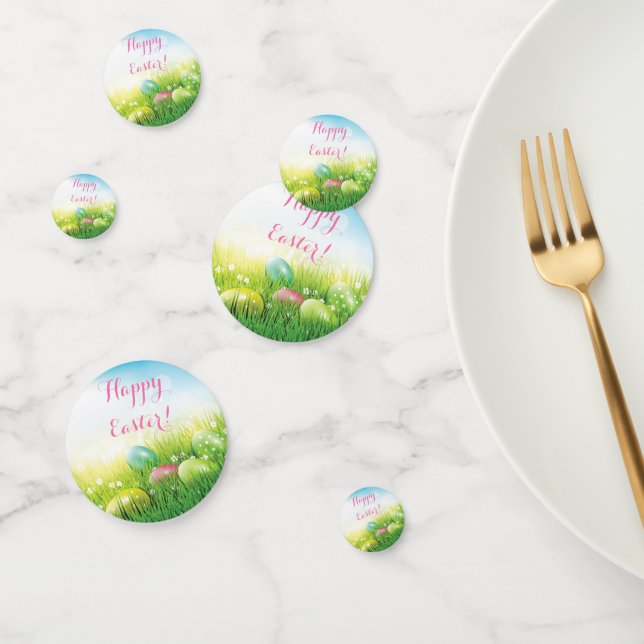 Confettis Oeufs de Pâques dans l'herbe (Groupe)