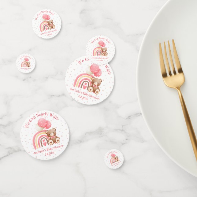 Confettis on peut attendre, baby showers roses pois (Groupe)
