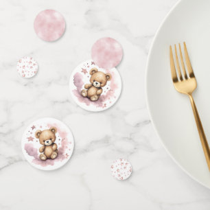 Confettis On peut attendre le Baby shower rose Pastel