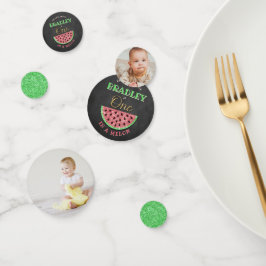 Confettis One In A Melon Chalkboard 1er Anniversaire Photo