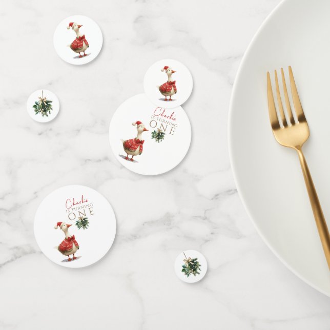 Confettis One Silly Christmas Goose Fest Winter Birthday  (Groupe)