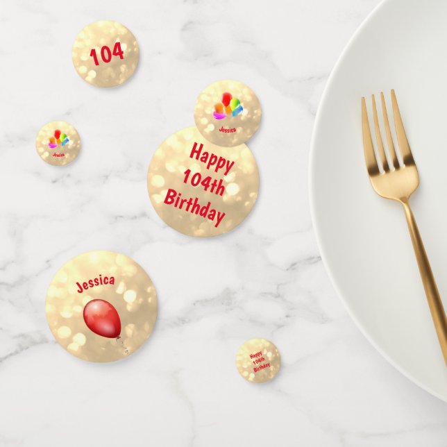 Confettis Or brillant Happy 104e anniversaire conception de  (Groupe)