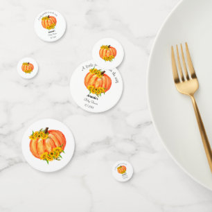 Confettis Orange Citrouille Baby shower Floral