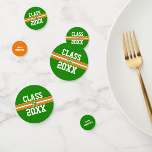 Confettis Orange et Green Graduation Custom Félicitations