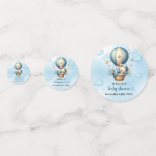Confettis ours en peluche bleu brun ivoire chaud ballon d'ai