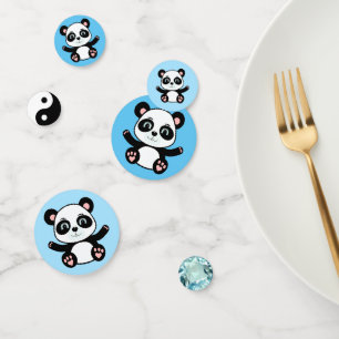 Confettis Ours panda mignon sur bleu Columbia