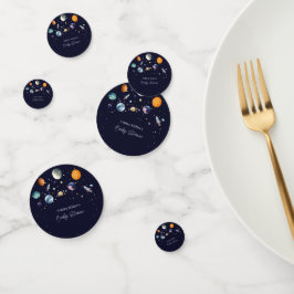 Confettis Over The Moon Boy Baby Shower Space Galaxy
