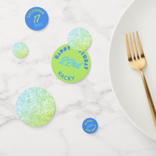 Confettis Parties scintillant Bleue Vert Anniversaire Confet
