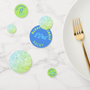 Confettis Parties scintillant bleue verte Anniversaire Confe