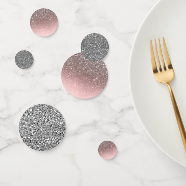 Confettis Parties scintillant d'argent rose étincelle Glam f (Groupe)
