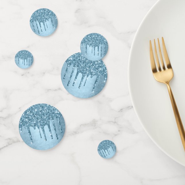 Confettis Parties scintillant de glace à goutte | Blue Faux  (Groupe)
