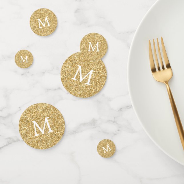 Confettis Parties scintillant d'or, effet Mariage de monogra (Groupe)