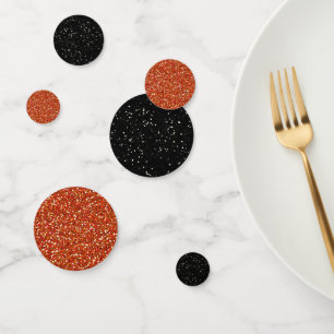 Confettis Parties scintillant Faux d'Halloween orange et noi