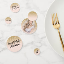 Parties scintillant Or & Blush Pink Sweet 16 Party
