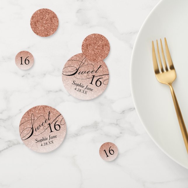 Confettis Parties scintillant or rose Glam sucré personnalis (Groupe)