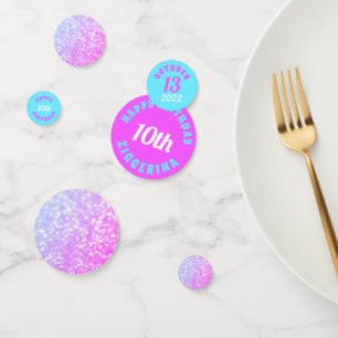Confettis Parties scintillant rose bleue Anniversaire Confet