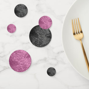 Confettis Parties scintillant rose et noire
