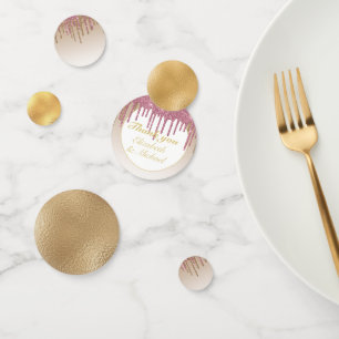 Confettis Parties scintillant Rose Rose Gold Girls MERCI