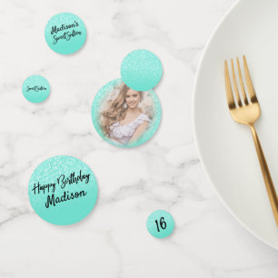 Confettis Parties scintillant turquoise Douce 16 Table de fê