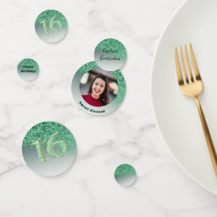 Confettis Parties scintillant verte douce 16 Anniversaire av