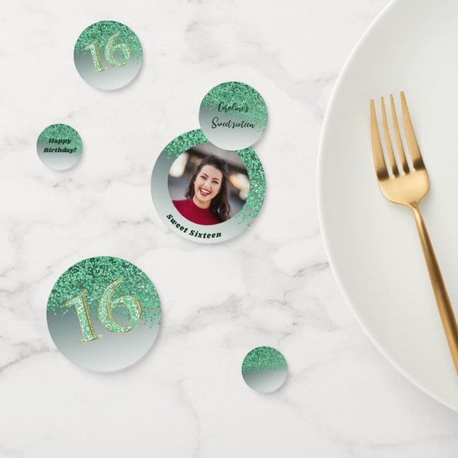 Confettis Parties scintillant verte douce 16 Anniversaire av (Groupe)