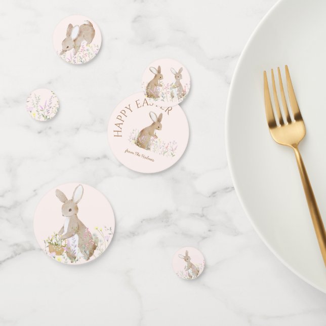 Confettis Pastel Aquarelle Bunny de Pâques Chasse aux oeufs  (Groupe)
