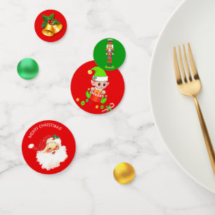 Confettis Père Noël, elfe de Noël, Casse-noires & cloches
