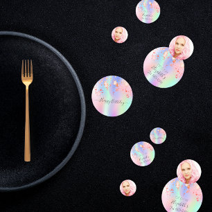 Confettis Photo de fête d'anniversaire arc-en-ciel étoiles h