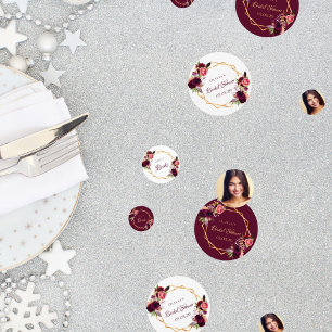 Confettis Photo de fleurs bordeaux de douche nuptiale