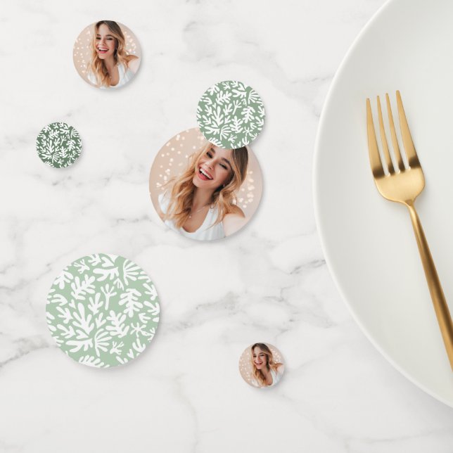 Confettis Photo personnalisée moderne 16e anniversaire Sage  (Groupe)