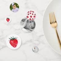 Confettis photo premier anniversaire fraise