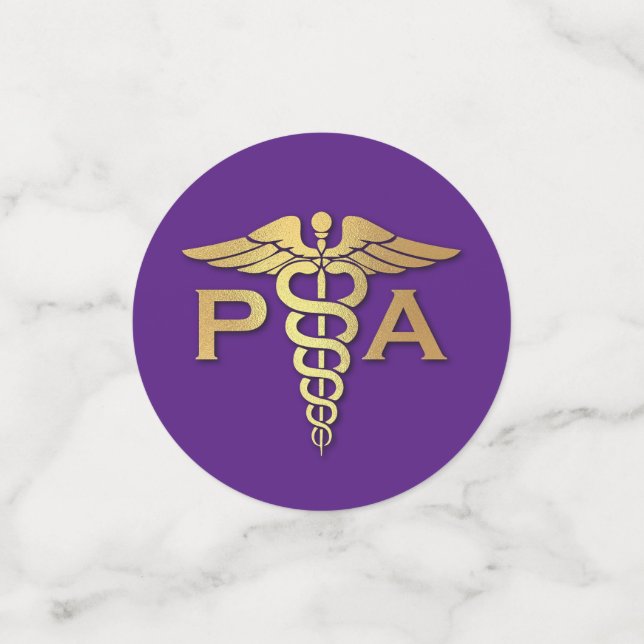 Confettis Physician Assistant PA Graduation Purple Gold (Petit recto)