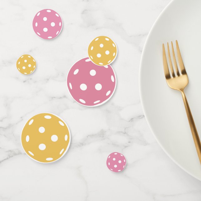Confettis Pickleball rose jaune orange fête d'anniversaire (Groupe)