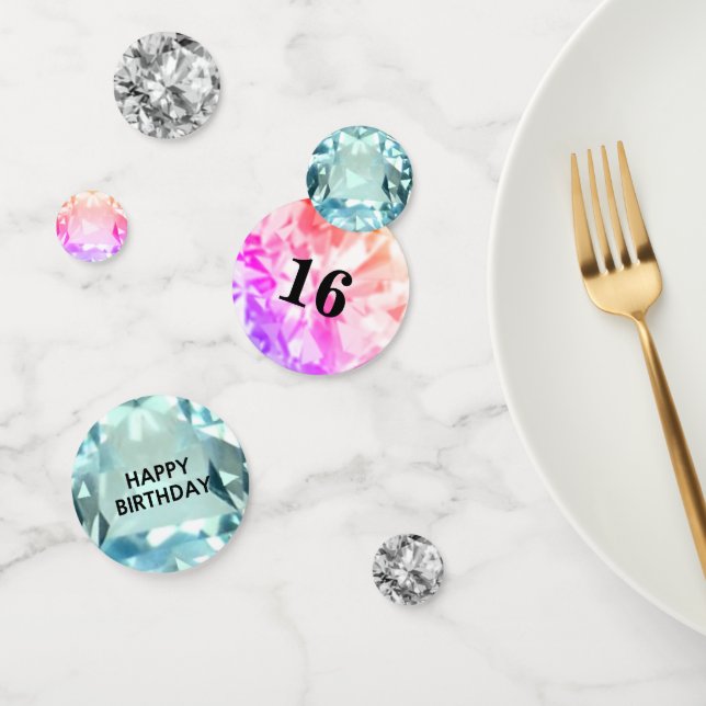 Confettis Pierres précieuses chic pour 15ème 16ème anniversa (Groupe)
