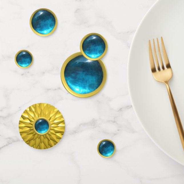 Confettis Pierres précieuses de saphir bleu élégant (Groupe)