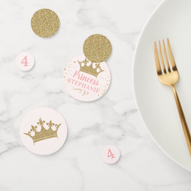 Confettis Pink Gold Princess Party Personnalisée Table d'ann (Groupe)