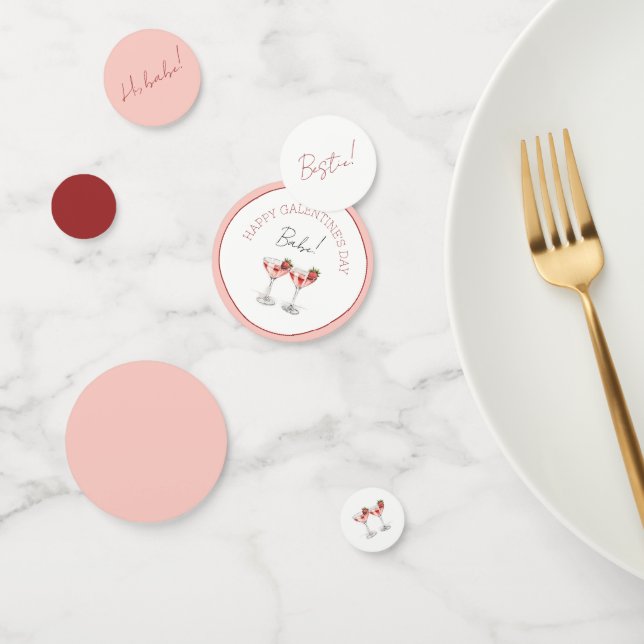 Confettis Pink Happy Galentines Day mignonne Girly Bestie am (Groupe)
