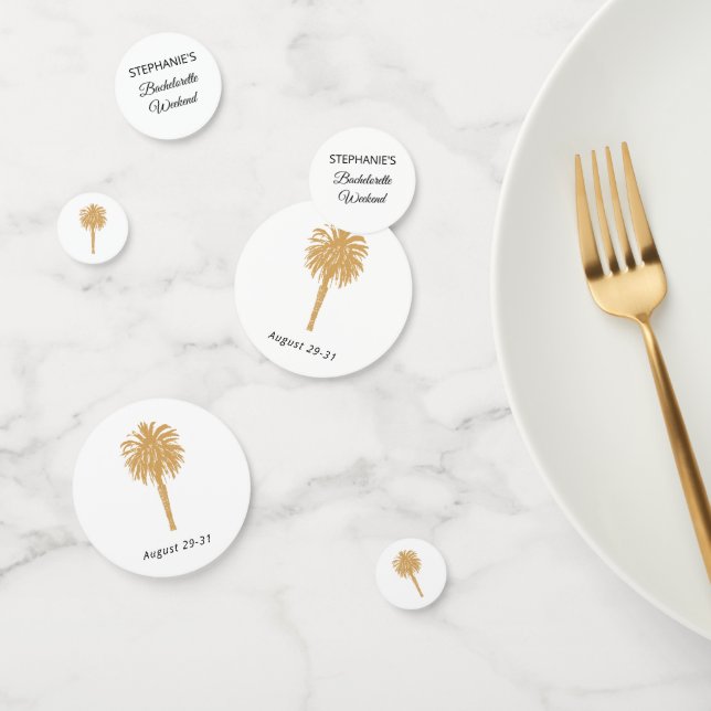 Confettis Plage Tropicale Gold Palm Destination Bachelorette (Groupe)