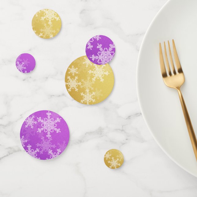 Confettis Pneus dorés violet minimaliste Noël (Groupe)