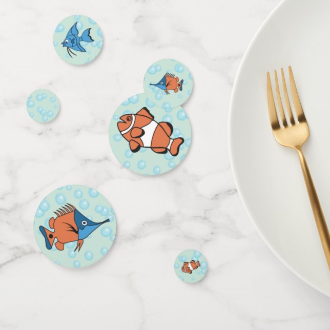 Confettis Poisson Carton mignon (Groupe)