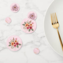 Confettis pour table Fleur Rose pour une touche d'