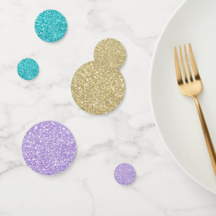 Confettis Pourpre d'or et étincelle bleue de parties