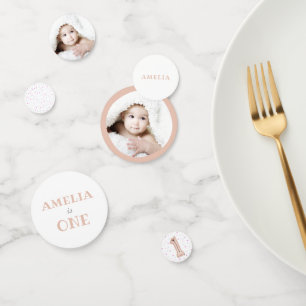 Confettis Premier anniversaire Girly Baby Girl Photo Anniver